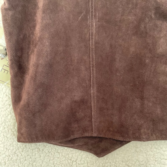 Cripple Creek Men's XL Dark Brown Suede Leather Snap Front Vest NWT - Picture 11 of 16